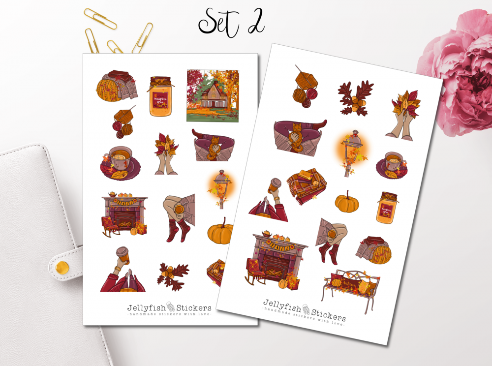 Mädchen Herbst Sticker Set